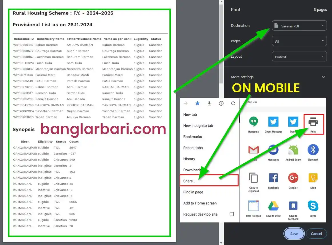 দক্ষিণ দিনাজপুর বাংলার বাড়ি লিস্ট ডাউনলোড 2026